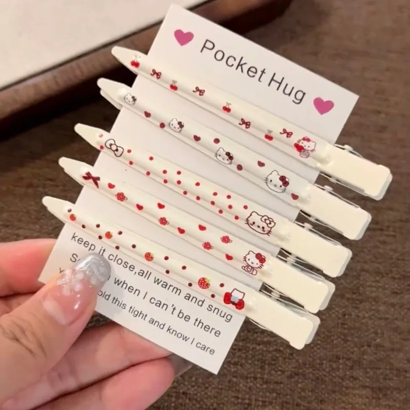 Bonito olá kitty uma palavra grampo de cabelo bonito dos desenhos animados gato headwear menina fofo franja clipe lateral sombra de cabelo artefato atacado