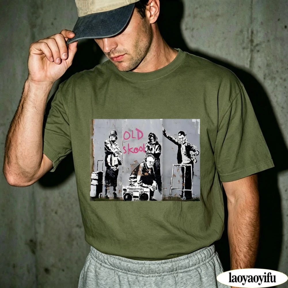 Camiseta Banksy Old Skool, Graffiti, arte callejero, regalo de Graffiti, camiseta Unisex para hombres y mujeres, estampado gráfico Harajuku, ropa para la vida diaria