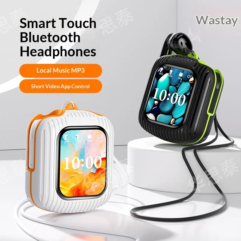 Picture 3: Multi-function Headset Smart Bluetooth 6.0 Wireless Touch Display Compact Lanyard Insert TF Card, ENC Noise Reduction Bluetooth
