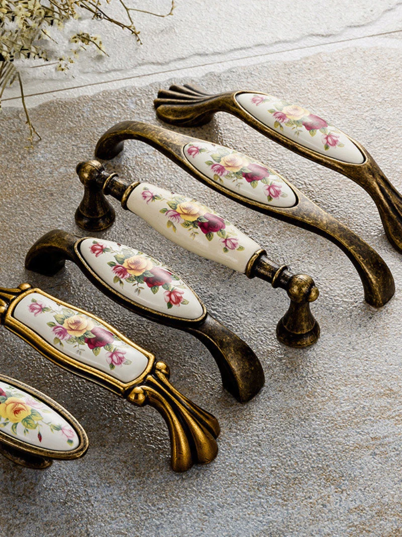 Puxador de Cerâmica Vintage pa - Vintage Furniture Hardware Pulls avaliação e preço