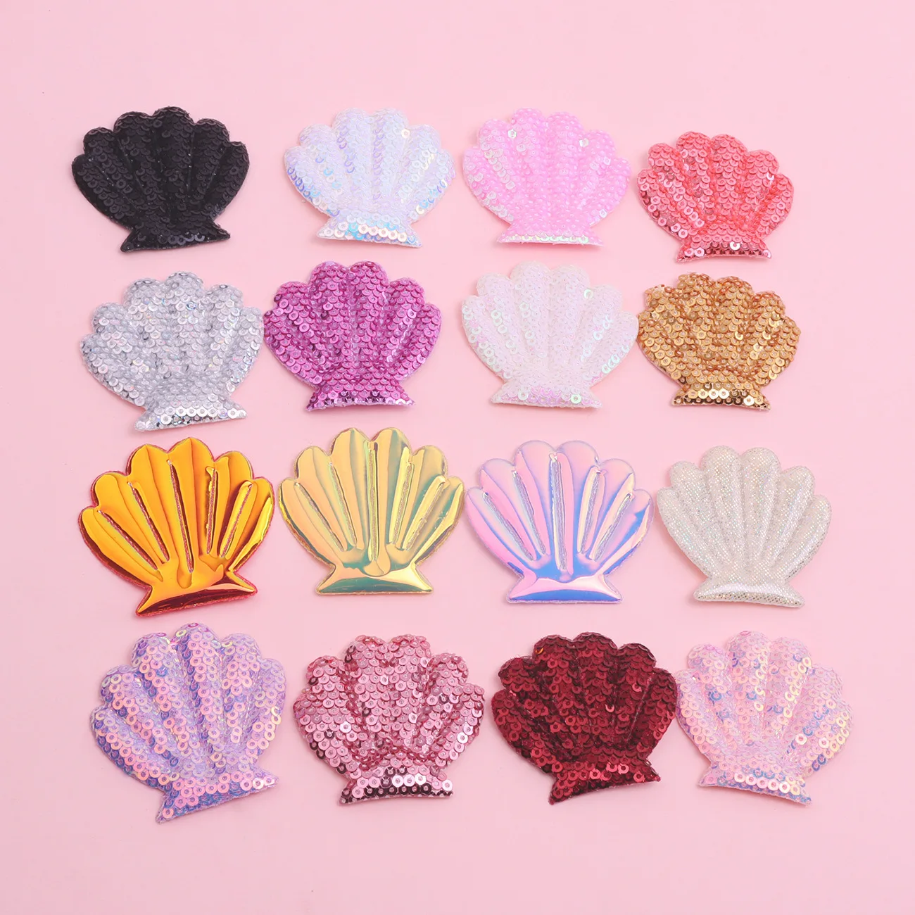 10pcs Padded Ocean Mermaid Shells Applique for DIY Clothes Hat Shoes Sewing Patches Headwear Hair Clips Accessories
