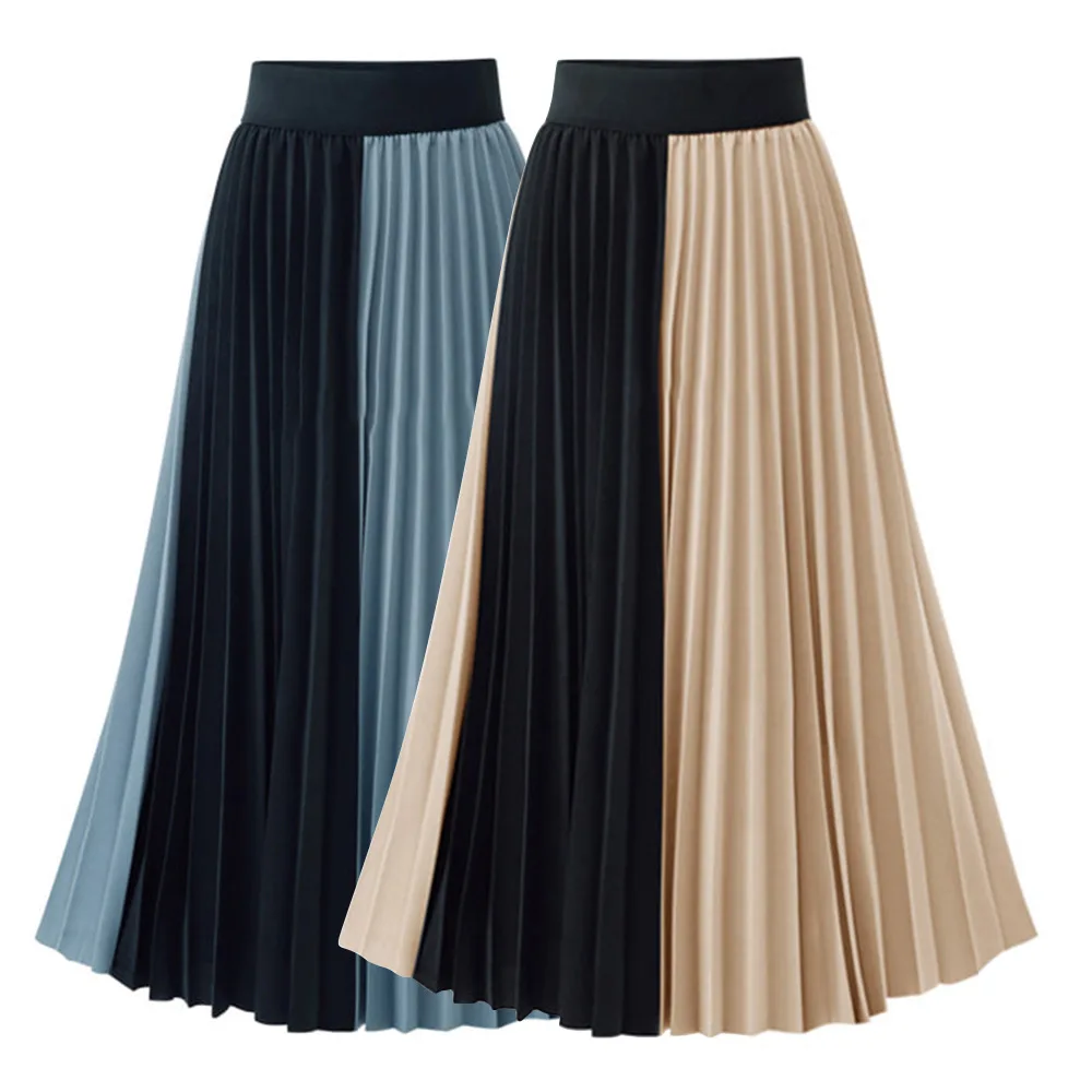 

2023 Summer Women's Big Skirt Color Pleated Skirt Pleated Slim Fit Skirt JR2253