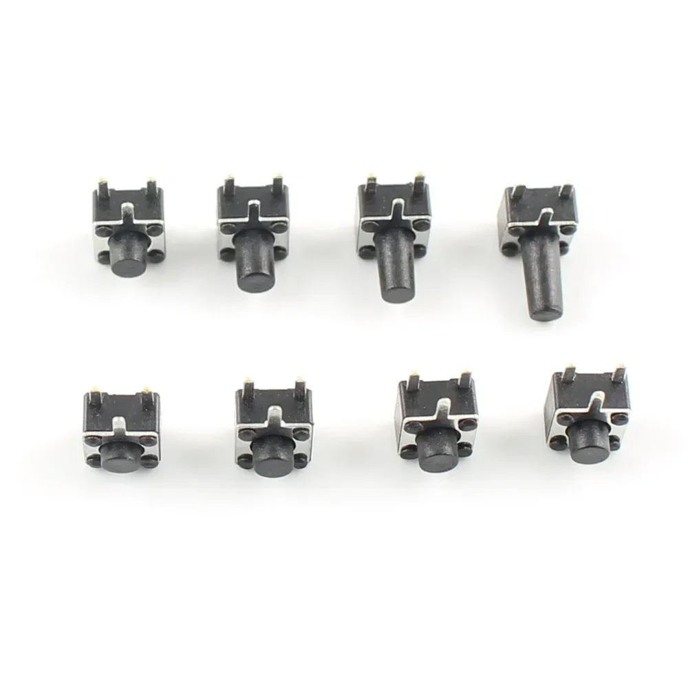 1000pcs Micro Switch 4.5*4.5 Button Momentary Tactile Tact Push 3 Pin DIP Rgiht Angle 4.5x4.5x3.8/4.3/4.5/4.8/5/6/7/8 mm