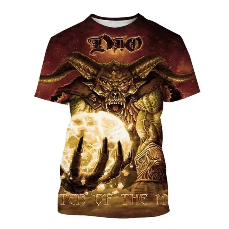 Fashion Men's T-shirt Dio Band 3D Print T-Shirts Men Women Short Sleeve T Shirt Harajuku Y2k Tops Hip-hop Tees Unisex Clothing