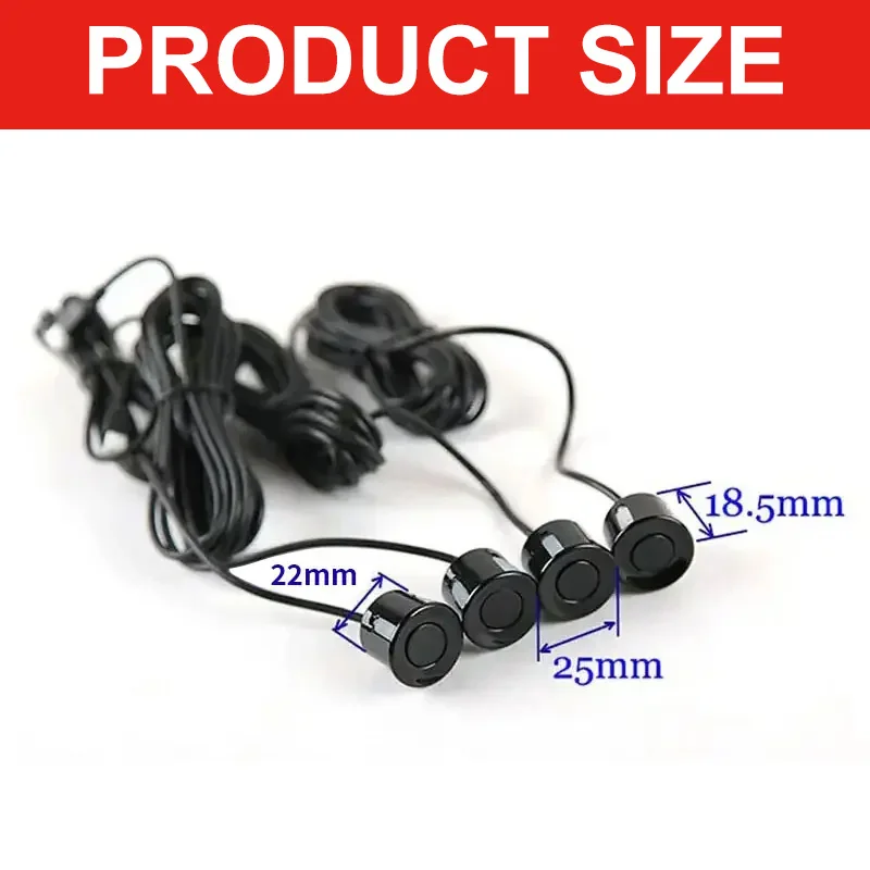 4Pcs 22mm Parking Sensors Black White Silver Gray 12 Optional Colors Universal Vehicle Backup Radar Detection Safety Auxiliary view 5