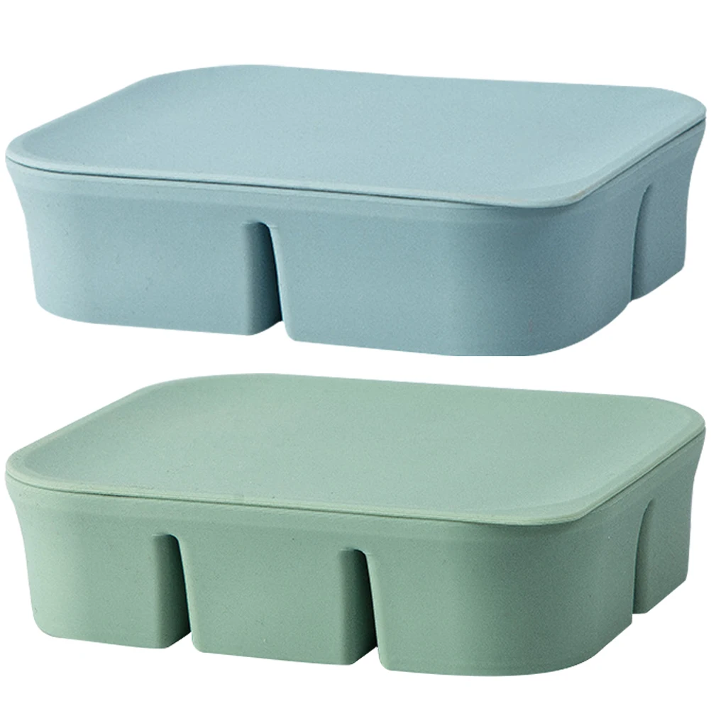 

2pcs Silicone Ice Cube Molds Tray Flexible Baby Food Freezer Storage Containers Kitchen Multi-function Fridge Box Household