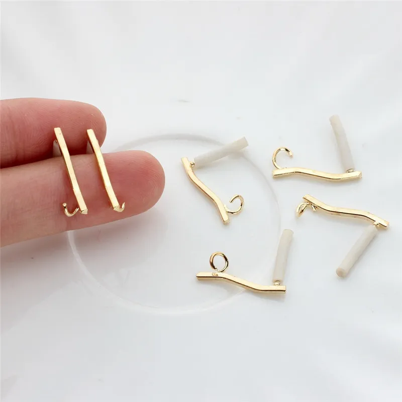 

Newest 50pcs/lot geometry wave shape fashion woman irregular earrings stud diy jewelry earring pendant accessory