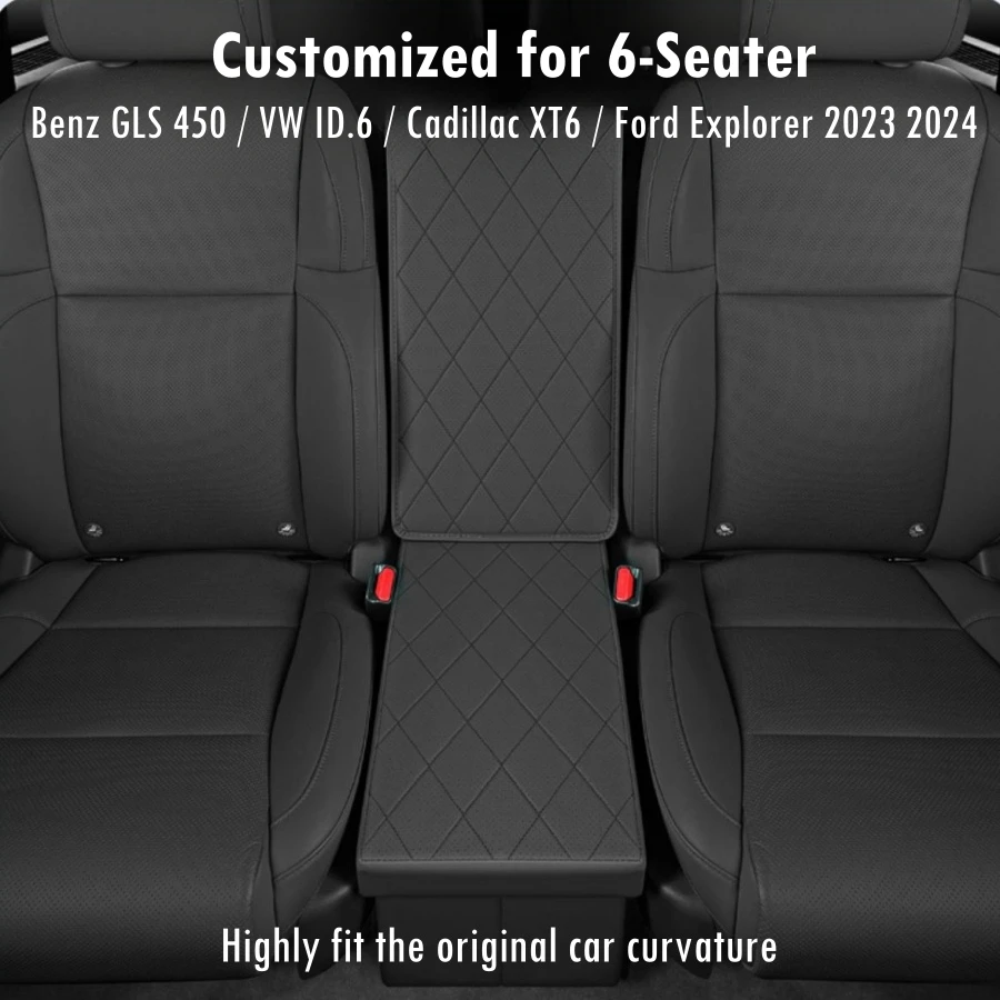 new 2nd Row Car Seat Organizer，6-Seat Benz GLS 450 / VW ID.6 / Cadillac XT6 / Ford Explorer 2023 2024 Console Organizer Backseat
