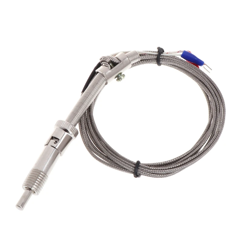 652F Temperature Sensors K-Type Thermocouple 0~400℃ 2M/6.6Ft Wire Probe Stainless Steel Probe Temperature Detector Temp Gauge