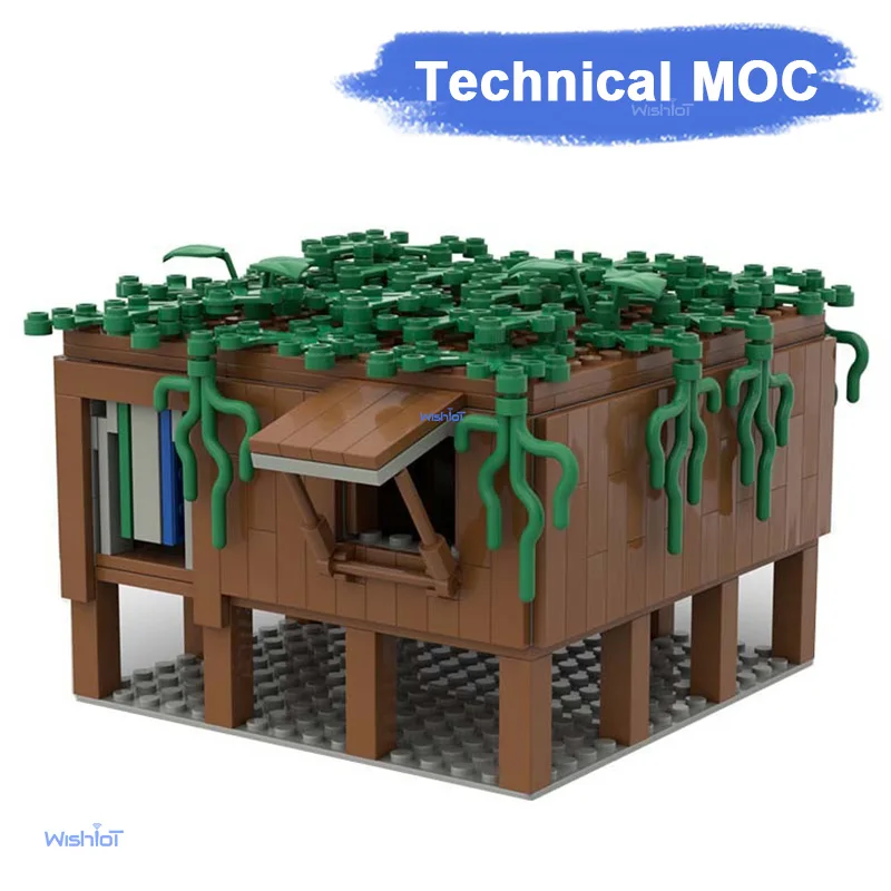 410-teiliges Bausteinset MOC Dschungel-Baumhaus Tropischer Regenwald-Hütte Architektur Modulares Modell DIY Bausteine Spielzeug Kinder Geschenk