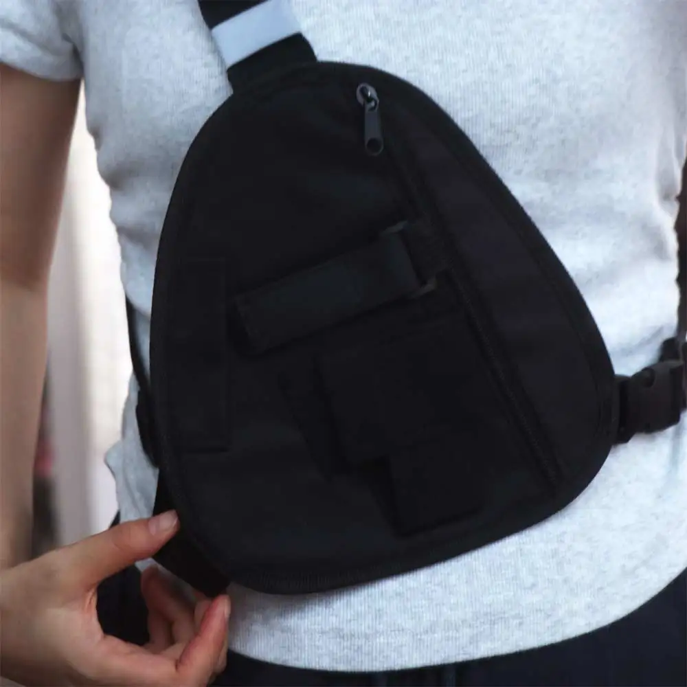 

Adjustable Radio Chest Harness Pack Crossbody Bag Multifunctional Walkie Talkie Bag Black Oxford Cloth Interphone Chest Bag