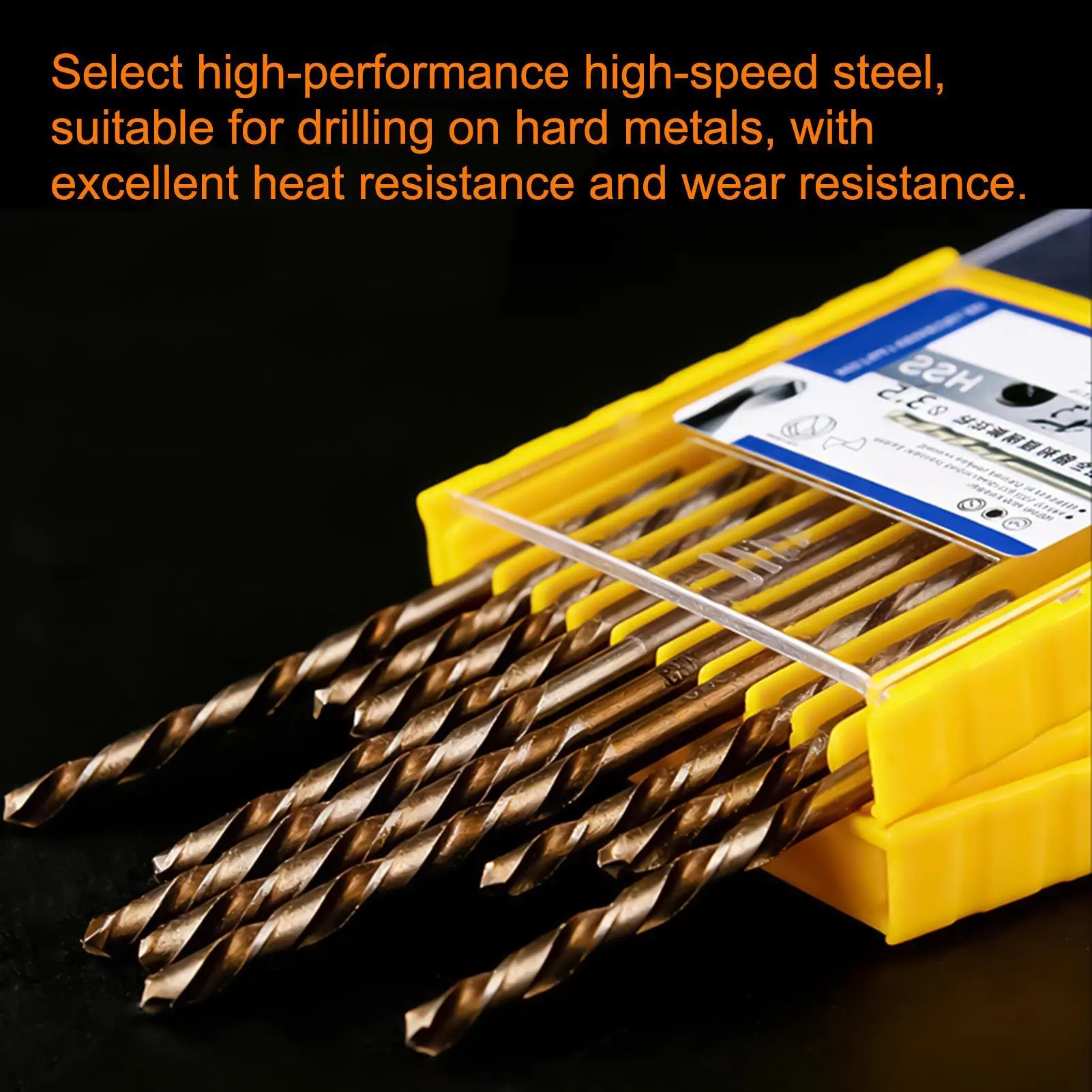 Twist Drill Bits 10 Pieces Heavy-Duty Anti-Slip Straight Shank Metal Stainless Steel Drilling Bits For Metalworking Home Repair