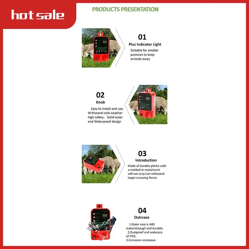 

A52I-Ranch Electric Fence Electronic Fence Host Portable Power Solar Panel Electric Fence US Plug