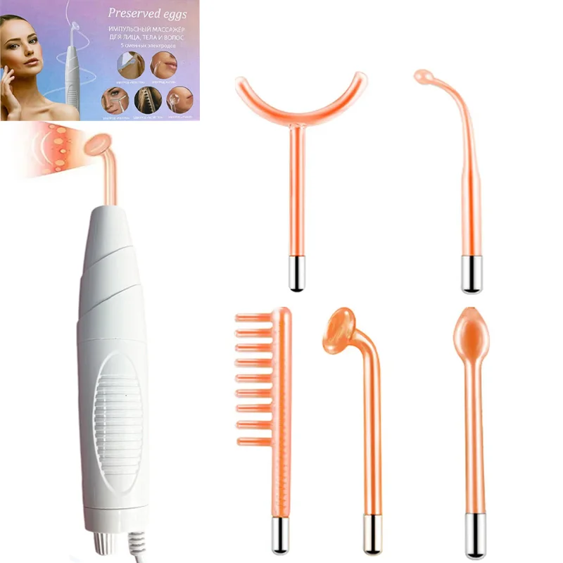 

Portable with 5 tubes skin care wand touch button ozone treatment facial machine high frequency facial