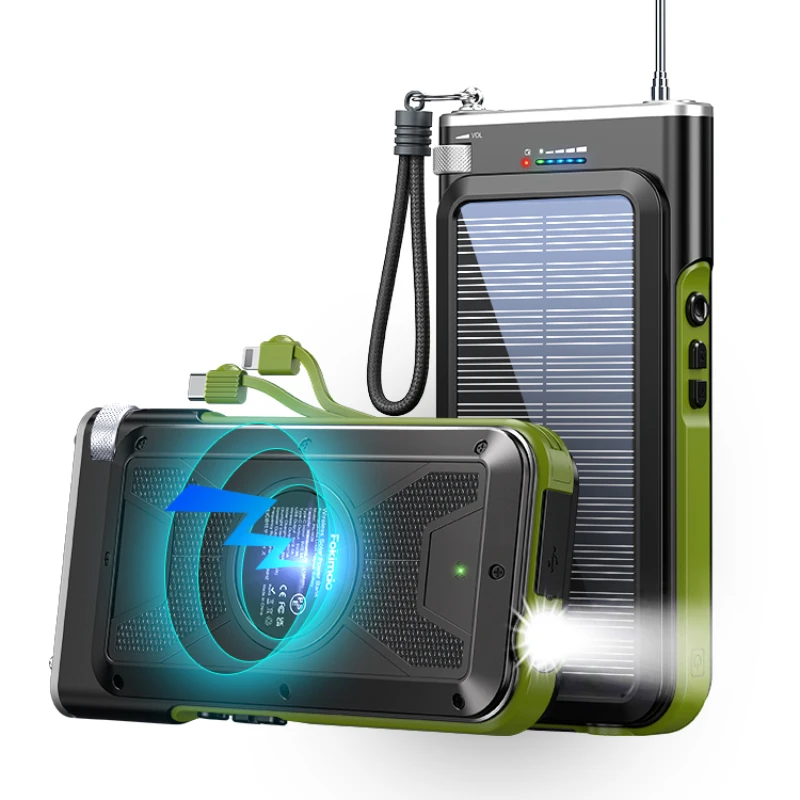 Solar power bank ultra-large capacity wireless cable 20000 mAh