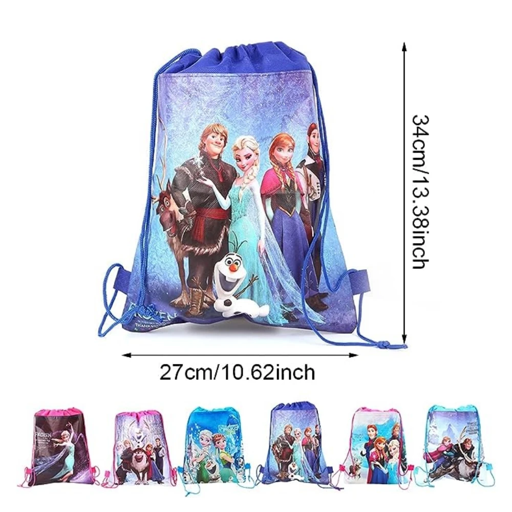 Frozen Princess Elsa Anna 5/10/20/30PCS Birthday Party Gifts Non-woven 27*34cm Drawstring Good Bags Kids Favor School Backpacks