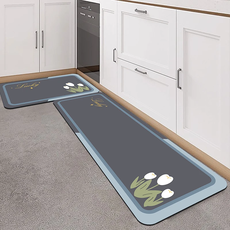 Diatom mud kitchen mat, anti-slip, oil-proof absorbent mat, door mat, waterproof special wipe-free carpet home