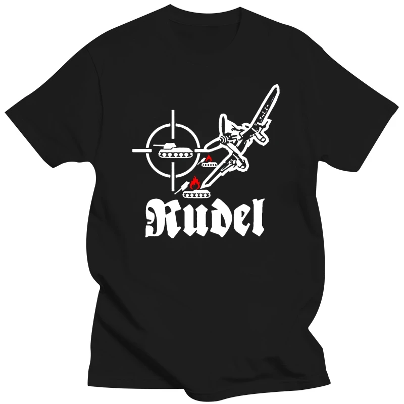 2019 Summer Cotton Tee Shirt Rudel Hans Ulrich Stuka Oberst Luftwaffe Ju 87G 3,7cm Panzerabwe - T Shirt#17543 Fashion T-shirt