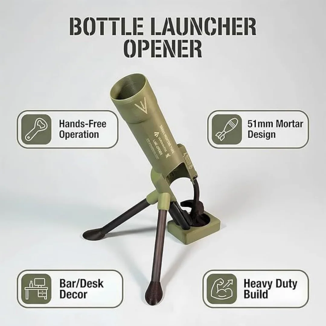 

New Beer Bottle Mortar Bottle Opener Home Beer Mortar Bottle Opener Funny Hands-Free Push Down Bottles Cap Launcher