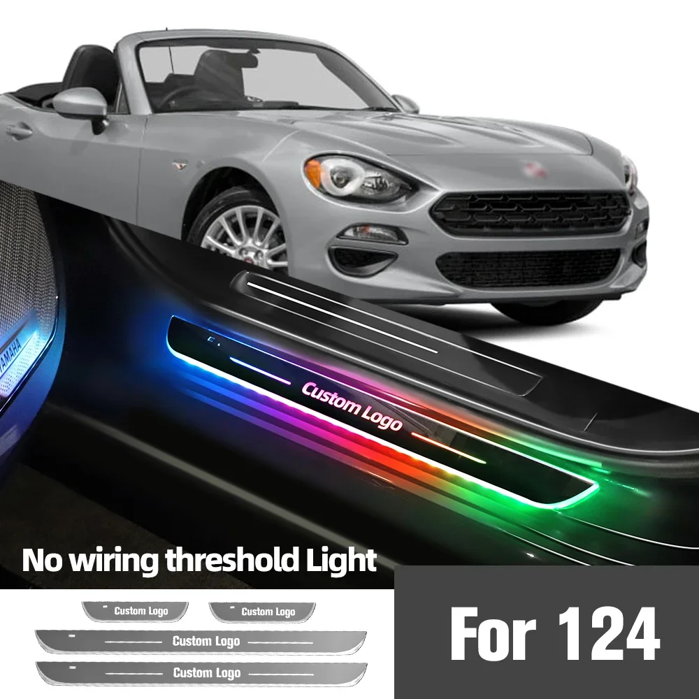 

For Fiat 124 2016-2018 2017 Car Door Sill Light Customized Logo LED Welcome Threshold Pedal Lamp Accessories