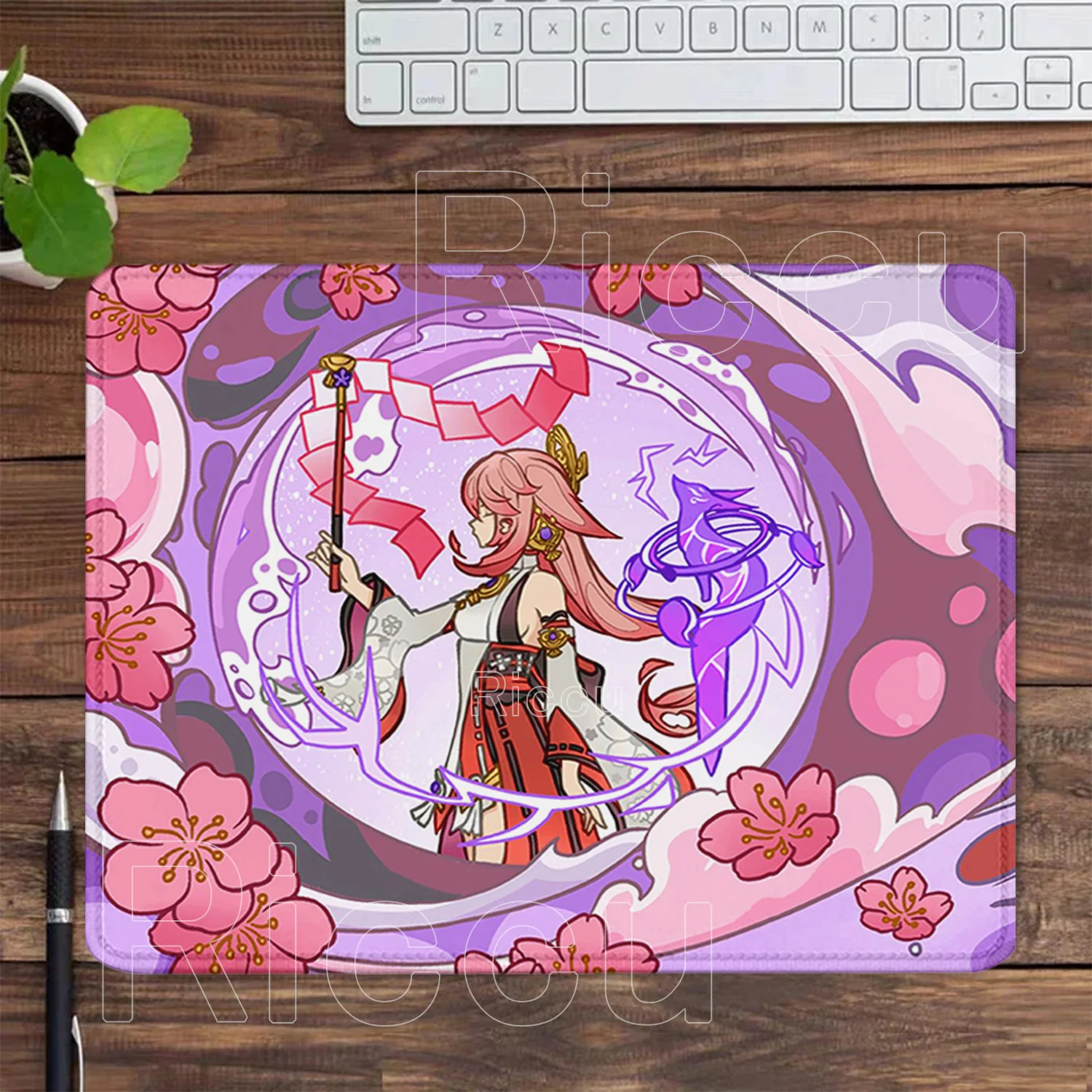 HD Printing Mouse Pad Small size Genshin Impact Furina Columbina Anti-Slip Rubber Keyboard Office accessories overlock Desk Mat
