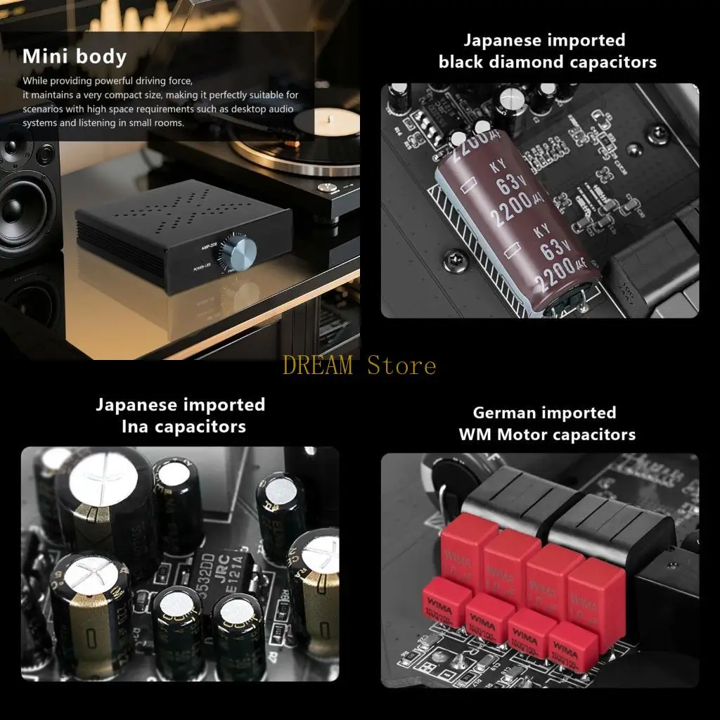 Durability Metal HiFi Amplifier Delivering Clear Sound Reproduction Home Use best sale