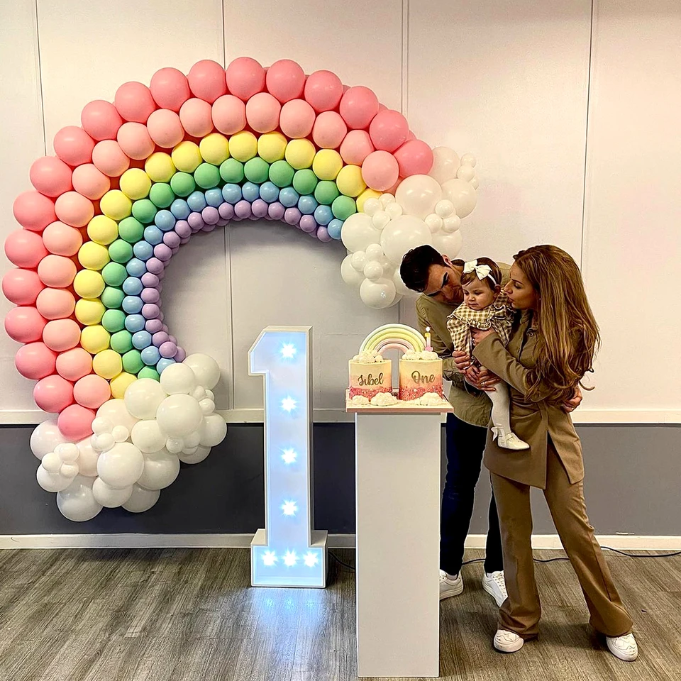 Guirlande de ballons arc-en-ciel, Kit en arc, couleur Macaron, Ballon en Latex, décoration de fond pour fête prénatale d'anniversaire pour enfants, Ballon de mariage