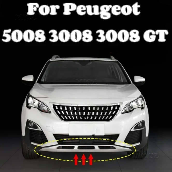 For Peugeot 5008 3008 3008 GT Front Bumper Lower Skirt Skirt Rear Bumper Rear Bumper Bright Strip Decorative Strip 2017-2021