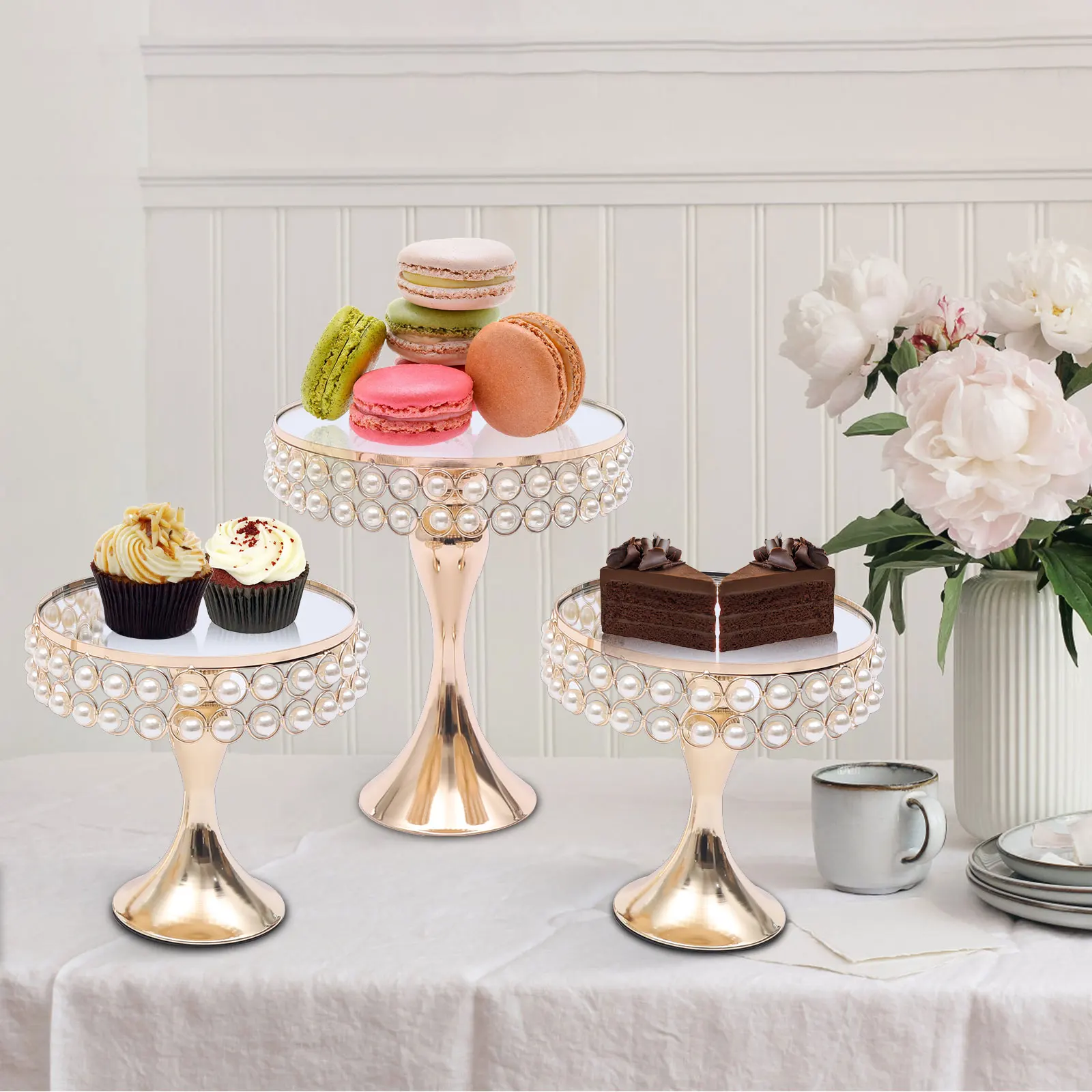 

Cake Stand 3/4/8/9/10Pcs Wedding Party Dessert Table Candy Fruit Plate Cakes Stand Afternoon Tea Table Decoration Trays