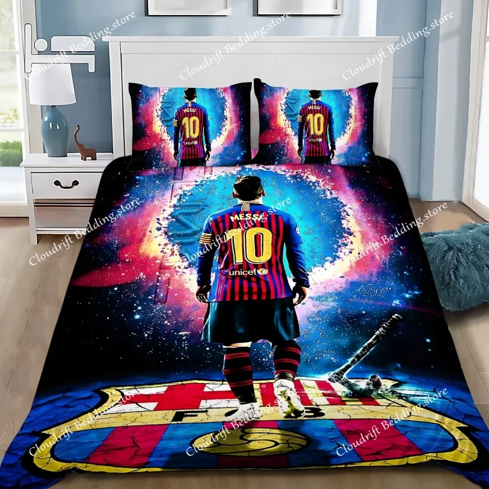 Duvet Cover Pillowcase Bedding Set Famous Footballer M-Messis Adult BoyGirl Bedroom Decoration Children Single Double Large Size