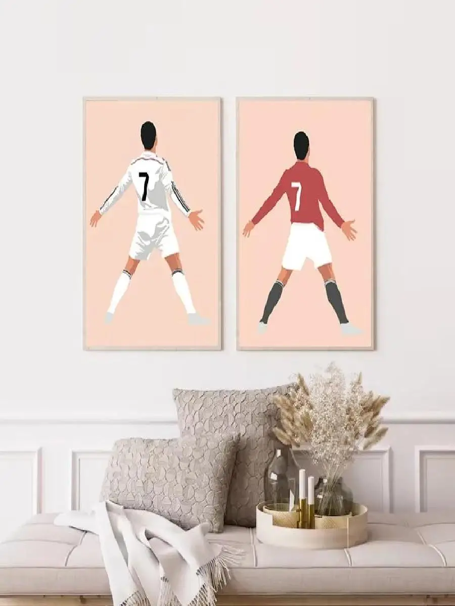 Iconic Sports Legends Messi  Ronaldo Canvas Wall Art  Minimalist Poster for Fans Room Decor Gift Home Decor  Perfect for Soccer