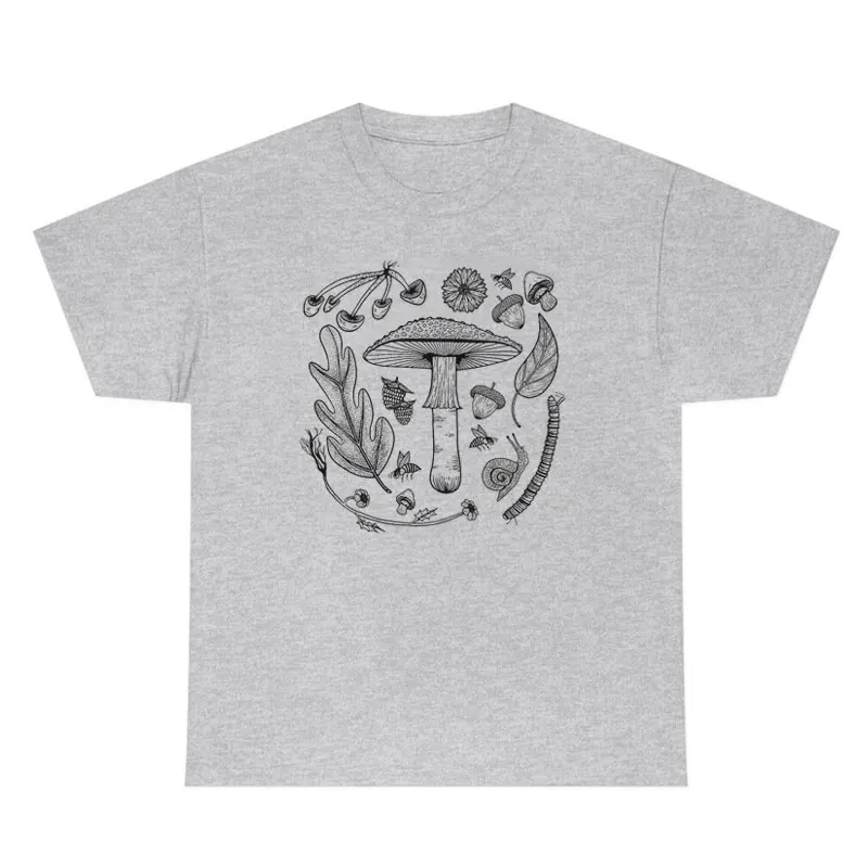 الجمالية فطر الغابات تي شيرت خمر الطبيعة النباتية المشي تي شيرت علوي مضحك المرأة الجرافيك Mycologist التي شيرت