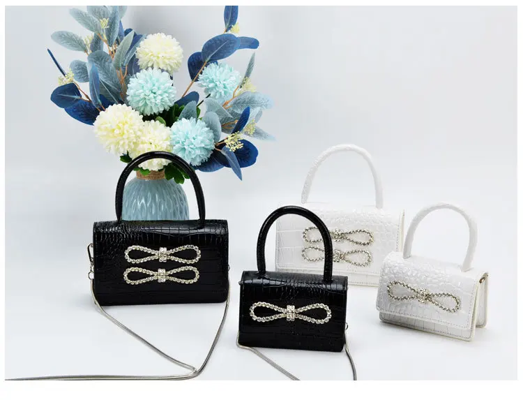 

Diamond Knot Handbag Women's Crossbody Bag Elegant Design Ladies Purse White Small Bag Fashionable Trend