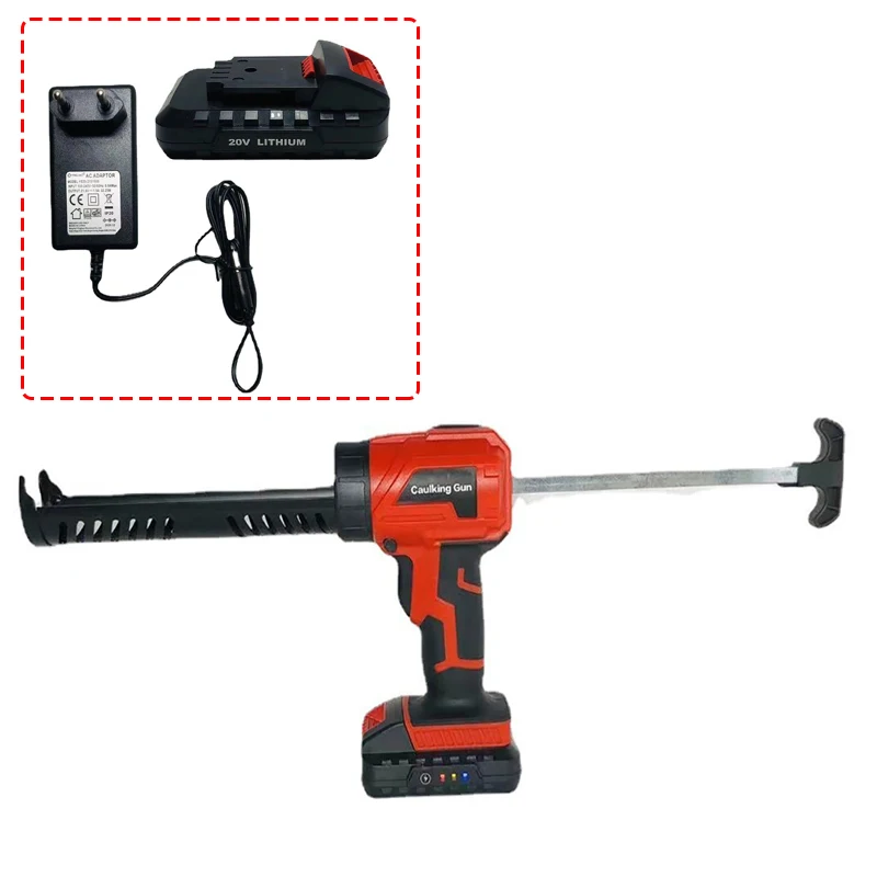 

4 Gear Electric Caulking Gun Cordless Cement Glass Adhesive Glue Gun Sealant Machine with 2000mA Rechargeable Battery