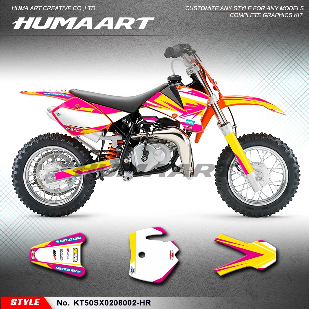 Humaart Racing Graphics Adhesive Decals for KTM SX 50 2002 2003 2004 2005 2006 2007 2008, KT50SX0208002-HR