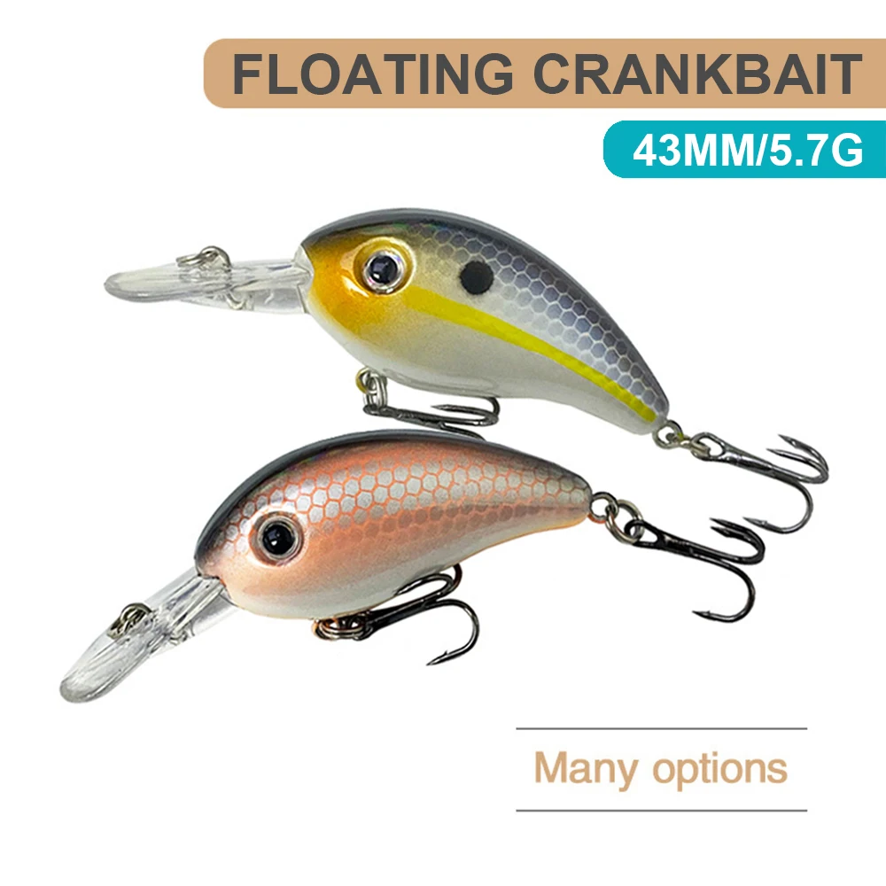 4.3cm 5.7g Fishing Lures Floating Micro Crankbait Wobbler Swing Artificial Hard Bait Mini Stream Fishing Accessories Bass YG144