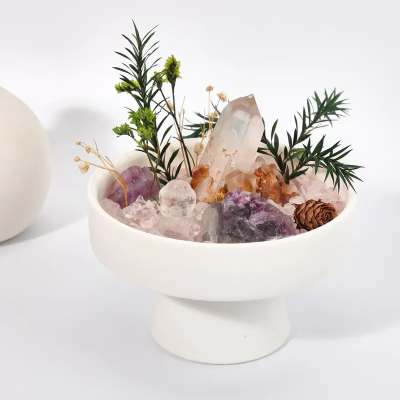 Natural White Crystal Bonsai At Home and Abroad Micro Landscape Diffuser Stone Crystal Gravel Home Desktop Creative