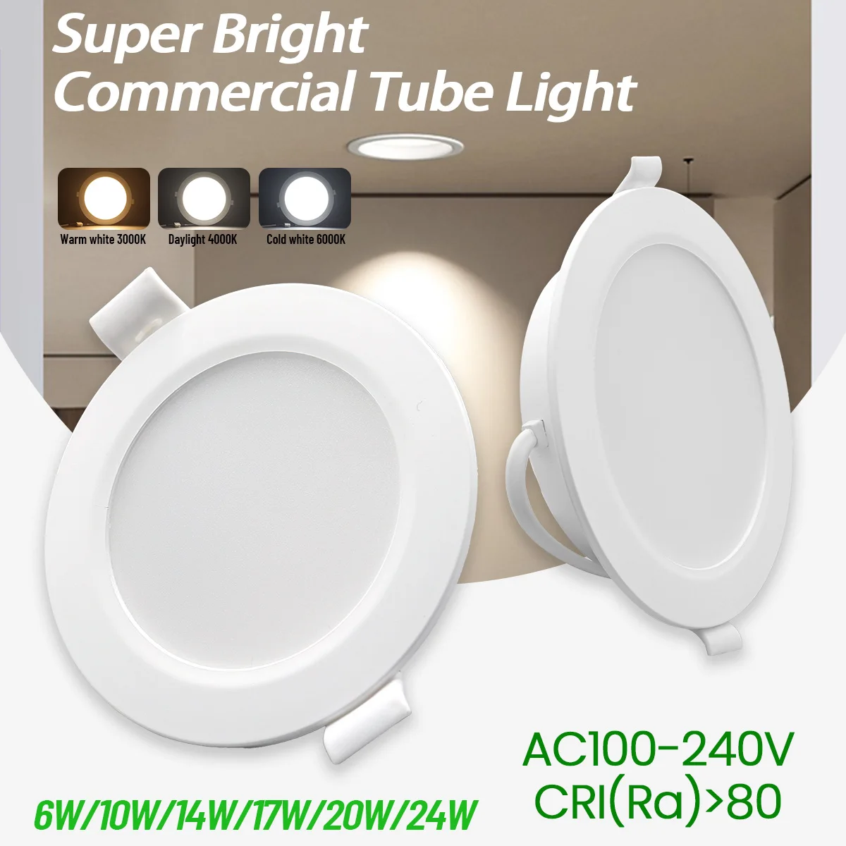 

12PCS Led Downlight Recessed Indoor Led Ceiling Lamp 6W-24W AC110V 220V Led Spot Lamp For Living Room Foyer Bar Counter Office