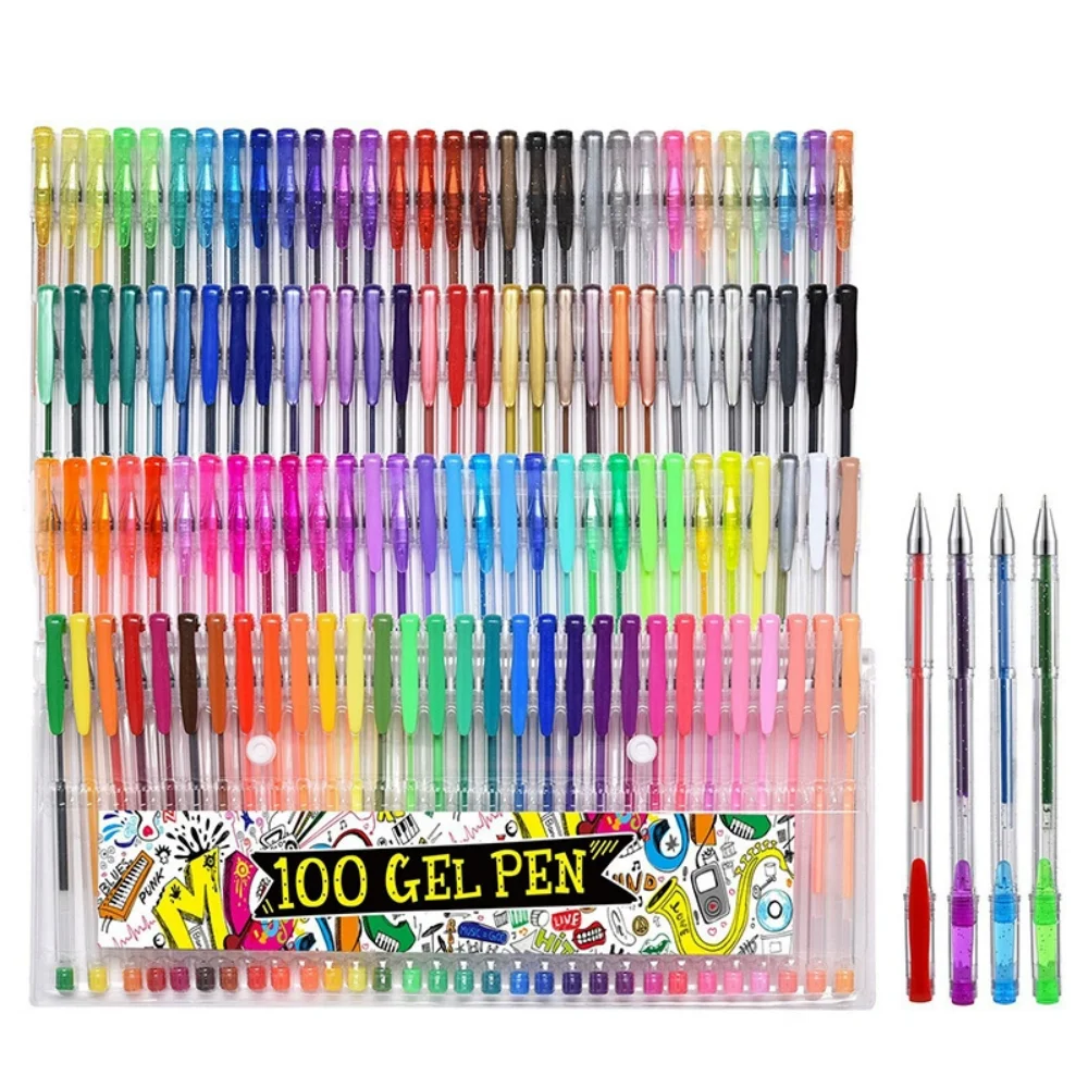 Glitter Metallic Gel Pens Set Colored Ink Smooth Writing Art Drawing,Handbook,Journaling,DIY Card Making School Office Stationer