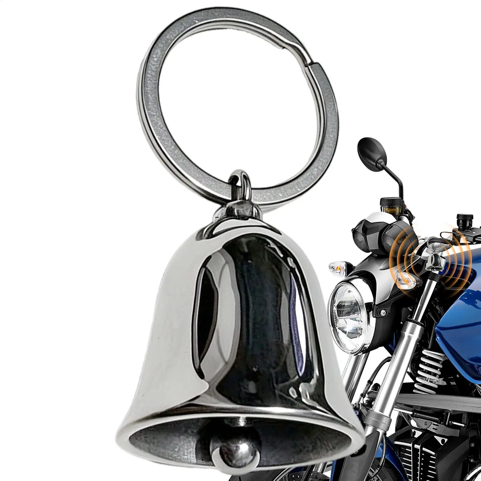 Motorcycle Bell Stainless Steel Riding Safety Protection Pendant Luck Motorcycle Bells Men for Cycling Riders Automotive Sports