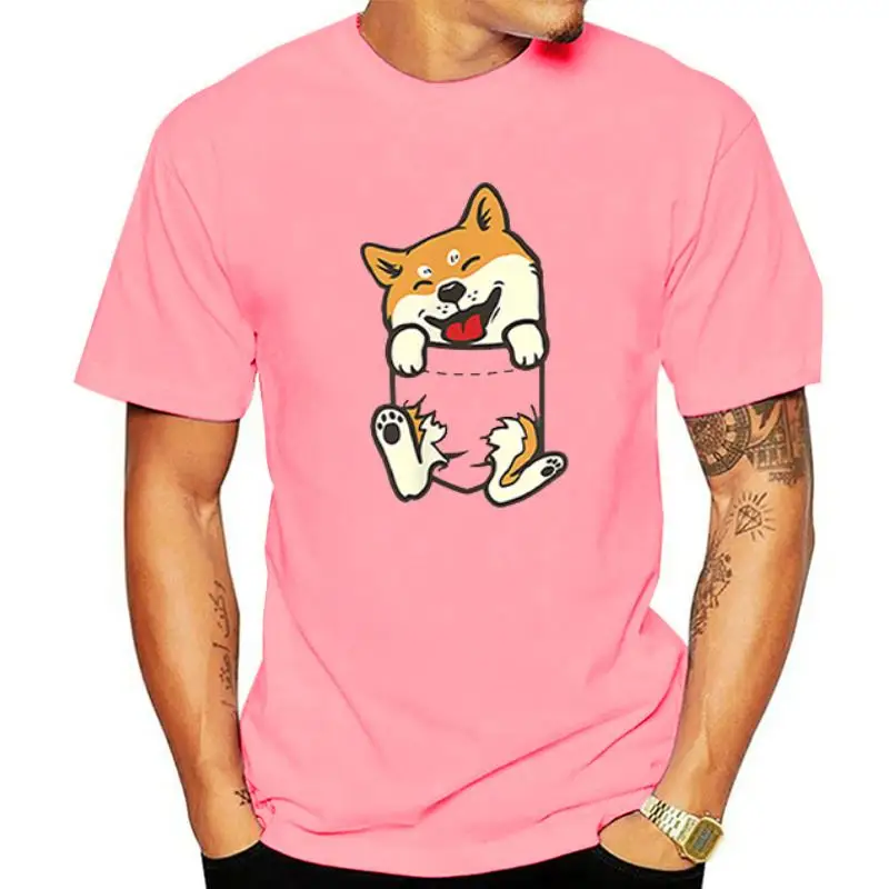 100% Cotton Pocket Shiba Inu Feet Cute Doge Akita Dog Lover Owner Gift Men's Novelty T-Shirt Women Casual Streetwear Harajuku