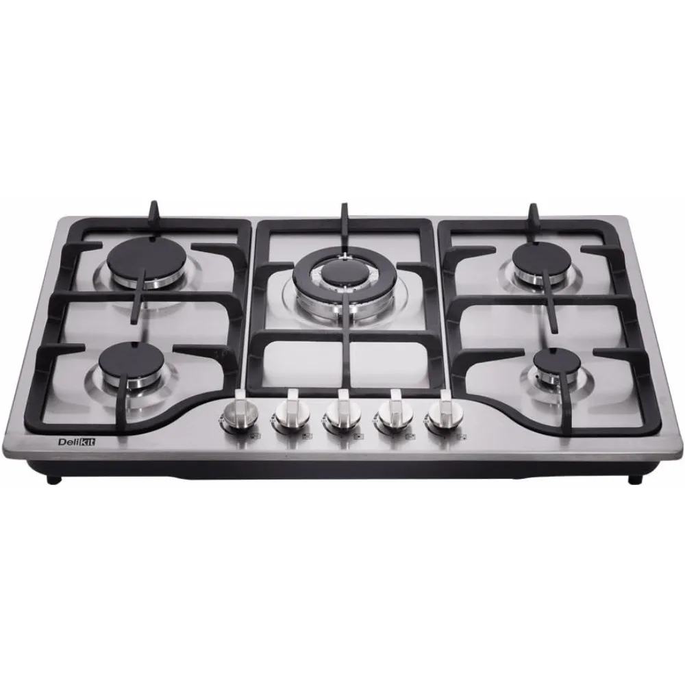 30 inch Cooktops Dual Fuel Sealed 5 Burners Cooktop Drop-In Stainless Steel Hob Gas DK257-A01 Cooktop