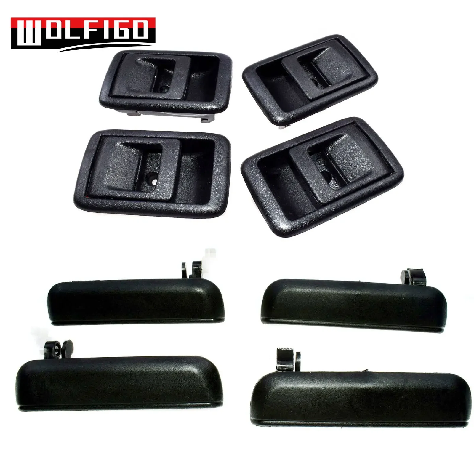 8PCS / 4PCS Black Outside Inside Front Rear Left Right Door Handles For 1995-1998 Toyota Tercel 692200A010,692100A010 New