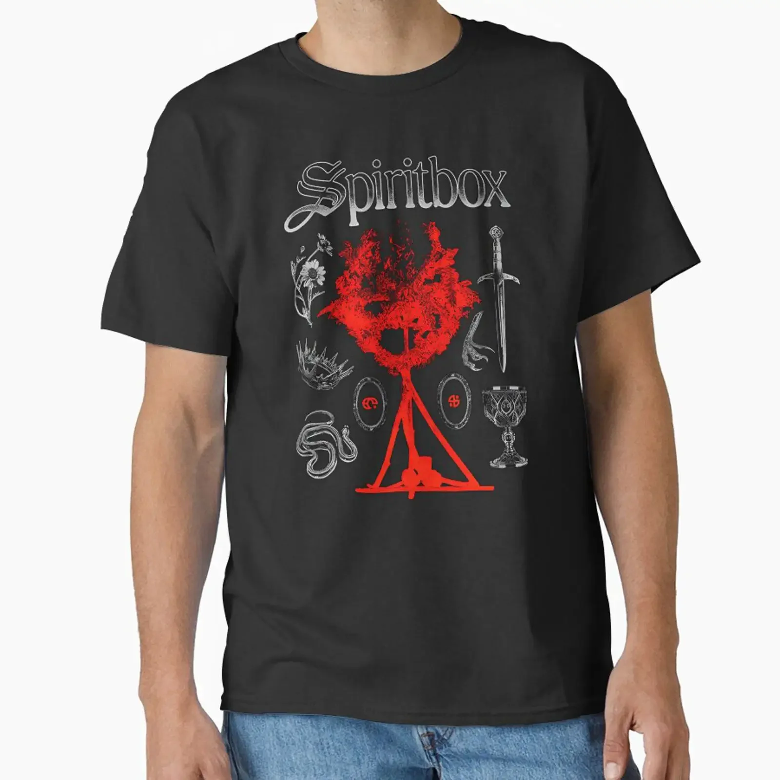 Spiritbox Classic T Shirt vintage Washed homme Versatile graphic Unisex Comfortable Soft Stretched Slightly