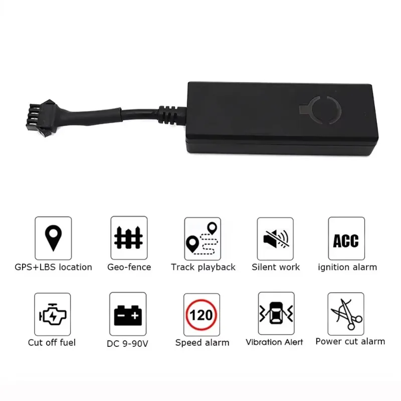 Veclumin CY03B 2G GSM Automotive GPS Locator Electric Car Motorcycle Car GPS Tracker Remote Fuel Cut-off App Monitoring Relay