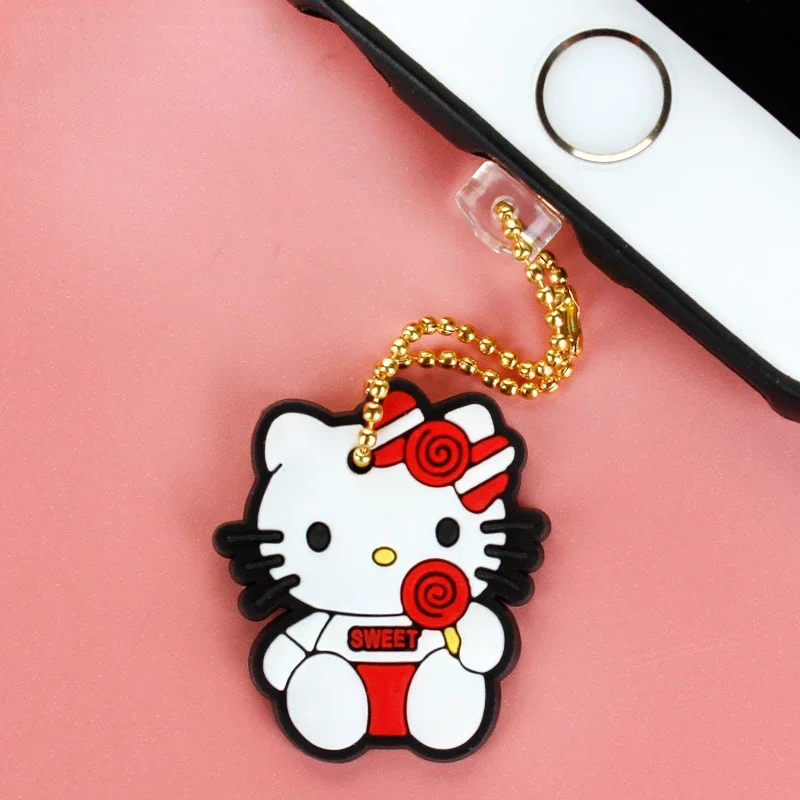 Sanrio Hello Kitty Phone Dust Plug Charm Anime Women Phone Accessories Anti Dust Cap Pendant Charge Port Plug for IPhone Pendant