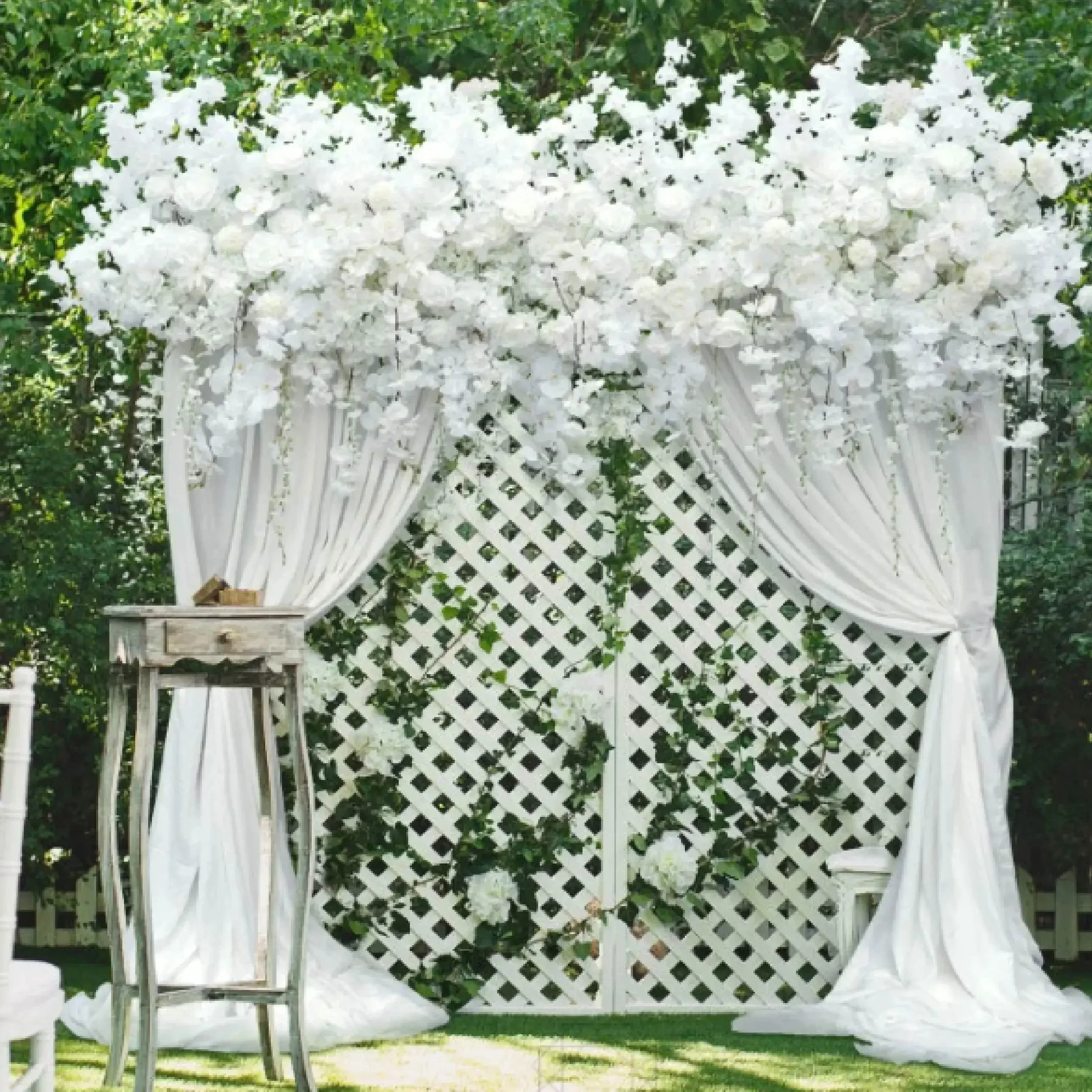 8ft Flower Wall Backdrop Shelf Wedding Banquet Stage Background Decoration Stand,Scalable Crossbar Pipe Aluminum Frame