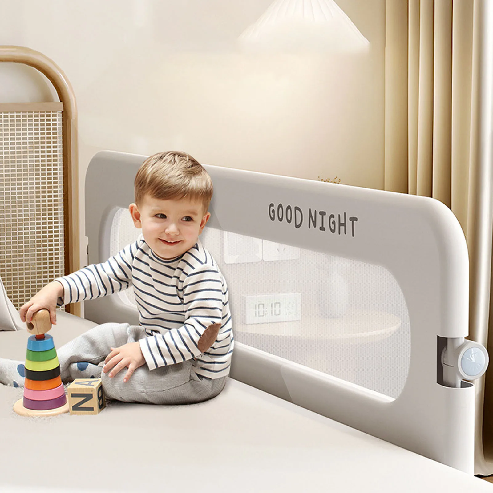 

Bed Guardrail Bed Rail Guard Foldable Multifunctional Steel Tube Plastic and Oxford Cloth Bed Side Railing Guard Travel Bed Rail