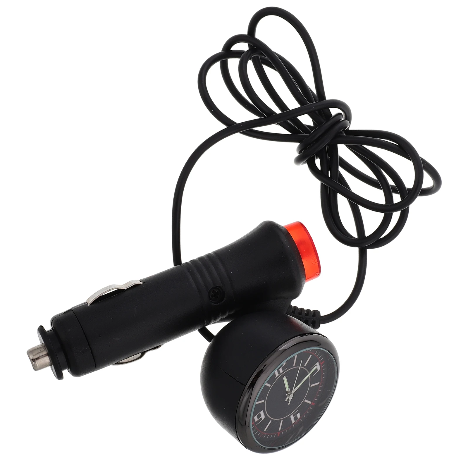 

Luminous Clock Dash Accessories Night Visibility Glow in Dark Accurate Timekeeping Cigarette Lighter Plug for Car
