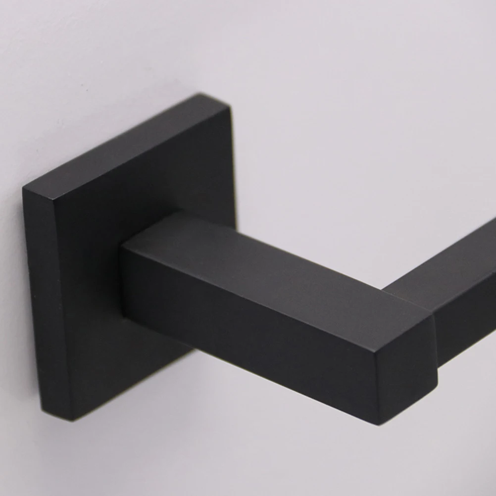 

Stainless Steel Black Square Toilet Paper Holder Heavy Duty Rustproof Hidden Installation Bathroom Kitchen Towel Holder Easy